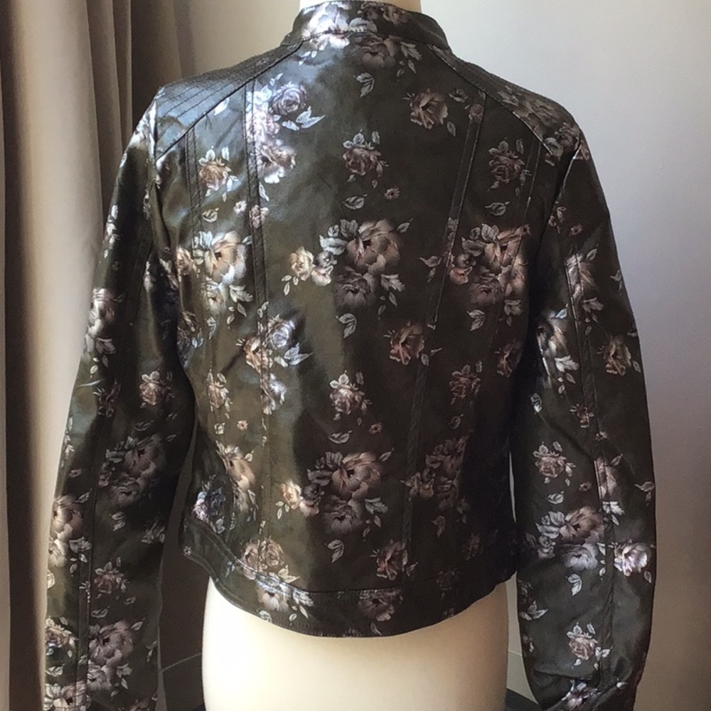 Vegan leather jacket size M green color - Picture 5 of 8